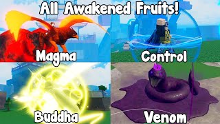 ALL REWORK AWAKENED FRUITS DAMAGE amp SHOWCASE in King Legacy Update 7 [upl. by Coulombe]