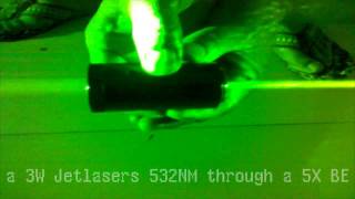 Try a 5X Beam expander on a 3W DPSS 532NM GREEN LASER BEAM [upl. by Repsag]