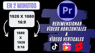 Cómo CONVERTIR vídeos HORIZONTALES a VERTICALES  Adobe Premiere Pro Tutorial [upl. by Inafetse]