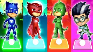 Catboy 🆚 Owlette 🆚 Gekko 🆚 Romeo  PJ Masks  Tiles Hop EDM Rush [upl. by Ahsitan]