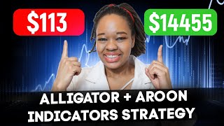 BINARY OPTIONS TRADING STRATEGY  ALLIGATOR  AROON INDICATOR PROFIT 113 TO 14455 [upl. by Annaegroeg533]