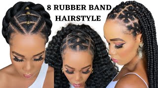 🔥8 QUICK amp EASY RUBBER BAND HAIRSTYLES ON NATURAL HAIR  TUTORIALS  Protective Style  Tupo1 [upl. by Harlen635]