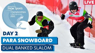 Lillehammer 2021  Para Snowboard  Dual Banked Slalom mw  WPSS Championships [upl. by Hassett]