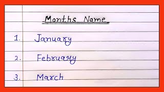 January february March  Months of the year  Months name  writing twelve months name [upl. by Asiuqram]