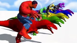 Colors Spiderman Riding Dinosaur Colours Supper Heroes For Kids  Learn Colors For Children toddlers [upl. by Nasya]