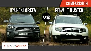 Hyundai Creta vs Renault Duster  The Perfect SUV Faceoff  Comparison [upl. by Idahs]