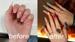 HOW TO DO YOUR NAILS AT HOME LIKE A PRO aesthetic coachella nails [upl. by Gavette]