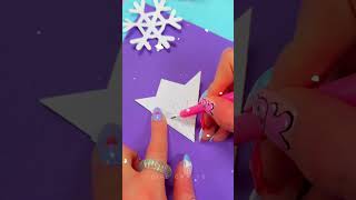 COMMENT CREER DES FLOCONS DE NEIGE  BRICOLAGE EN PAPIER  IDEES POUR NOËL  youtubeshorts noël [upl. by Veronika]