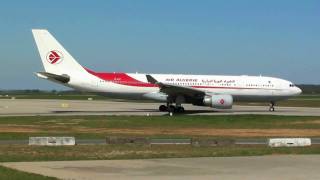 A330200 Air Algérie 7TVJY line up take off at Lyon St Exupéry ATC inc [upl. by Eirehc]