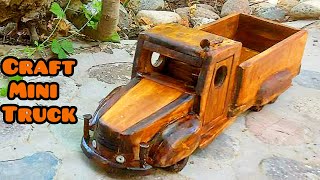 🛻🪵The Beauty in Imperfection How to Craft a Mini Wooden Truck from a Simple Wood Board DIY [upl. by Hgeilhsa]