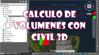 Calculo de volúmenes de superficie y tablas de leyenda en Civil 3D 22 [upl. by Lorens241]