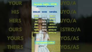 pronombres posesivos idioma kiche aprender kiche Learning Kiche inglesneryspanish [upl. by Elocyn186]