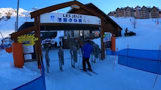 Valmeinier  Jeux ski lift and green and blue pistes [upl. by Suiravad]