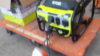 3600 watt ryobi generator with 250 watt shop light [upl. by Kerwinn746]