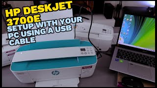 How to Setup HP Deskjet with Your PC Using a USB Cable [upl. by Nalyd]