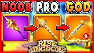 COMPLETE Equipment Guide BEST Equipment amp UPGRADE Order with ICONIC TIERS Rise of Kingdoms 2023 [upl. by Herzog151]