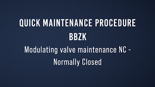 Quick maintenance Manutenzione valvole BBZK Modulating valve NC  Modulante NC [upl. by Razatlab644]