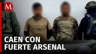 Detienen a colombianos con armas militares en Michoacán [upl. by Alyekahs]