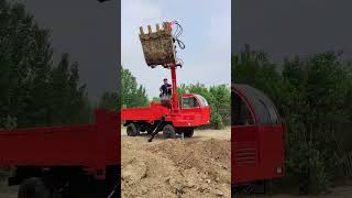 Rotating Wood Grabber Onboard Excavation Fourwheel Drive Agricultural Vehicle Tipper D [upl. by Allegra]