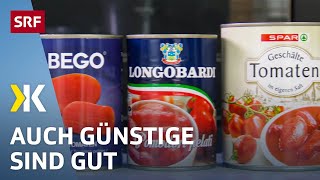 Pelati im Test Die günstigen Tomaten aus der Dose überzeugen  2018  Kassensturz  SRF [upl. by Aifos9]