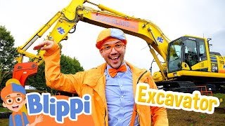 Blippi Visits an Excavator Theme Park Construction Vehicle Videos for Kids [upl. by Ainerol978]