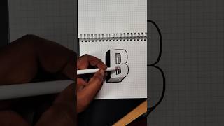 3D Letter quotBquot Drawing easy 3D Art Tutorial art drawing shorts [upl. by Landis]