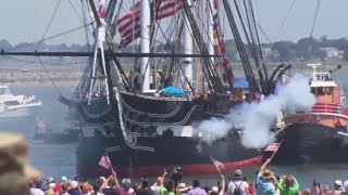 Raw Video USS Constitution 21Gun Salute [upl. by Ariaec]