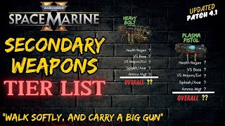 Space Marine 2 BEST Secondary Weapons Tier List  Warhammer 40000 Space Marine 2 Weapon Tier List [upl. by Hoon246]