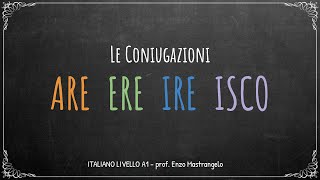 VERBI CONIUGAZIONI  TEMPO PRESENTE  Italiano Livello A1A2  Mastrangelo [upl. by Asenad]