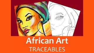 PAINTING AFRICAN ART  TRACEABLES Easy Coloring African Women  Book review [upl. by Iderf209]