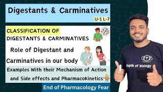 Digestants and carminatives  Digestants pharmacology  Carminatives pharmacology depthofbiology [upl. by Adohr]