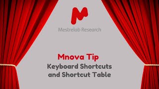 Mnova Tip 8  Keyboard Shortcuts and Shorcut Table [upl. by Yemarej]