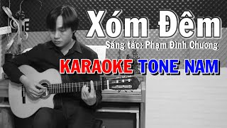 Xóm Đêm  Karaoke Tone Nam  NBC [upl. by Granlund779]