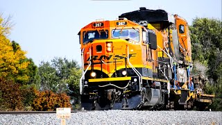 Railfanning PART 10 BNSF 267 with derailment 4272 on JBOUTOP104A amp HDDCDEN105A with DPu smoking [upl. by Auroora]