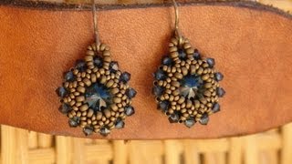 Sidonias handmade jewelry  Rivoli earrings tutorial [upl. by Renrew235]