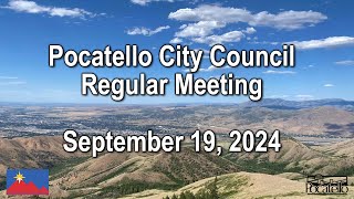 Pocatello City Council Meeting 09 18 24 [upl. by Ahseirej121]