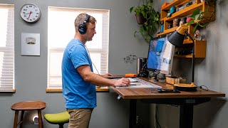 2 Uplift Desk Standing Desks amp 8 Accessories Reviewed 🪑  BoutenkoFIlms Office Tour [upl. by Siol843]