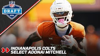 Indianapolis Colts Select WR Adonai Mitchell  2024 NFL Draft  PFF [upl. by Columbine]