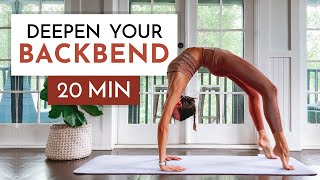 Deepen your Backbend with this Daily Backbend Yoga Routine with WHEEL POSE  with Kate Amber [upl. by Dang521]