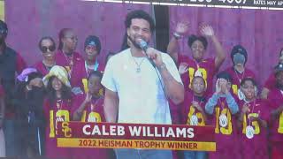 Heisman Trophy winner Caleb Williams 13 Jersey Was Retired at the USC  Notre Dame Football Game [upl. by Sharos]