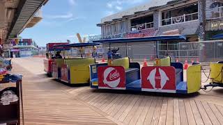 Wildwood NJ tram cars entering the boardwalk for the day [upl. by Suired]