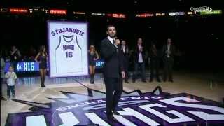 The Sacramento Kings Retire Peja Stojakovics Jersey [upl. by Naujuj]