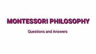 Montessori Philosophy Part 1 Questions and Answers  montessori class malayalam [upl. by Haldan375]