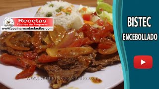 Bistec Encebollado Receta Casera Fácil y Deliciosa [upl. by Tabitha]