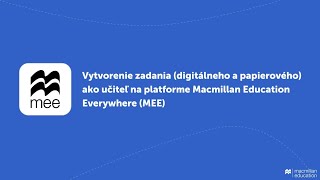 Vytvorenie zadania učiteľom na platforme MEE [upl. by Huesman180]