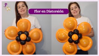 FLOR EN DISTORSION CON GLOBOS FACIL😊 FLOWER BALLOONS [upl. by Ardnohsal]