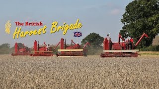 Massey Harris 21 combines  a clip from The British Harvest Brigade DVD [upl. by Hyacintha]