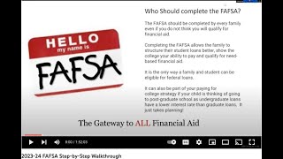 202324 FAFSA Application StepbyStep Walkthrough [upl. by Norby]