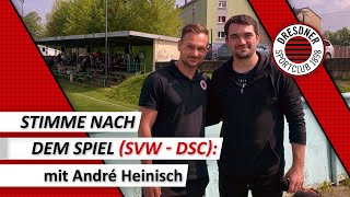 SV Wesenitztal  Dresdner SC 03 04052024  Stimme nach dem Spiel 2 [upl. by Pedaias]