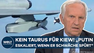 UKRAINEKRIEG quotPutin eskaliert wenn er Schwäche spürtquot – Scholz lehnt TaurusLieferung erneut ab [upl. by Essiralc]